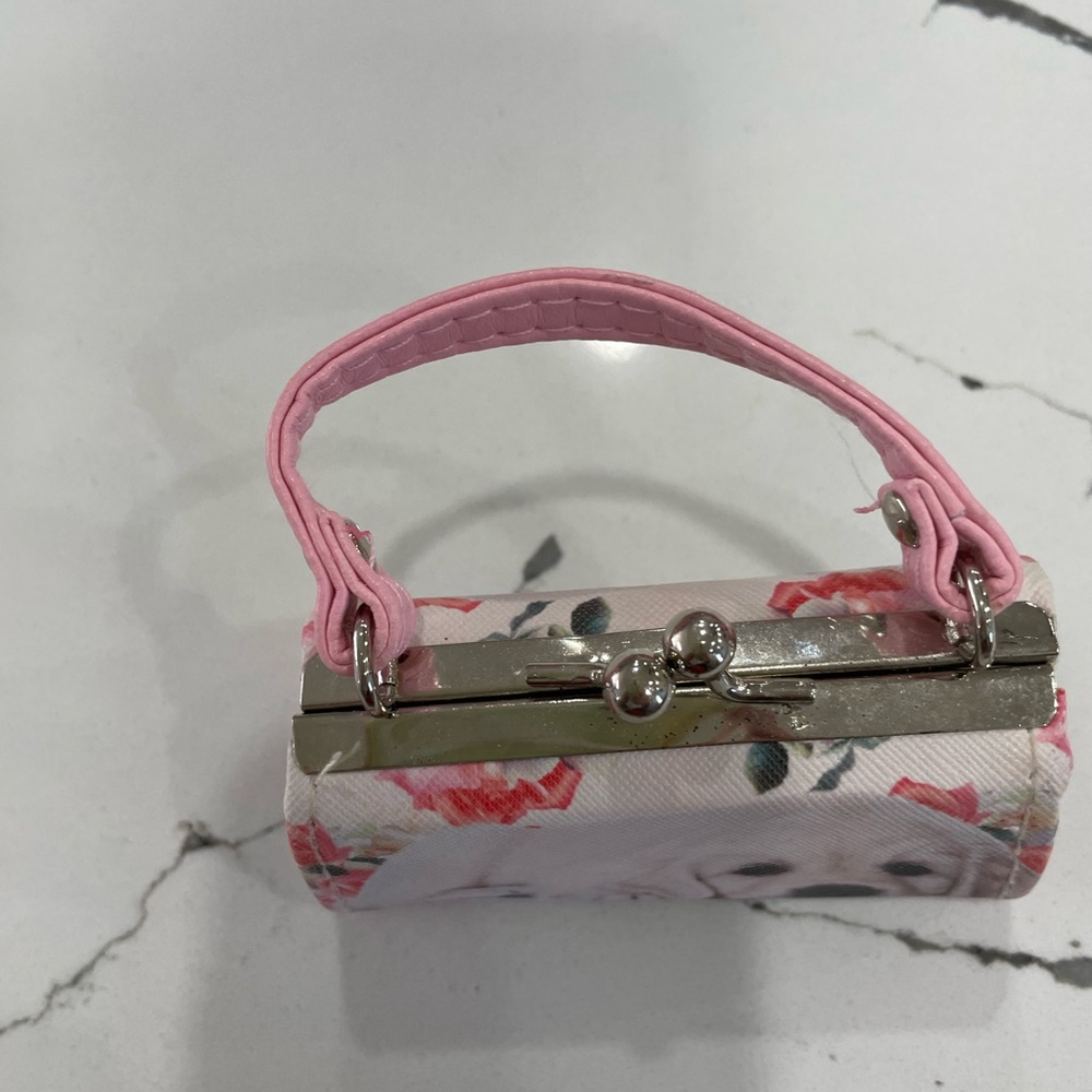 Tic Toc Pink Puppy Print Kiss Lock Lipstick/Change Purse/Bag Charm No Callouts - Picture 6 of 13